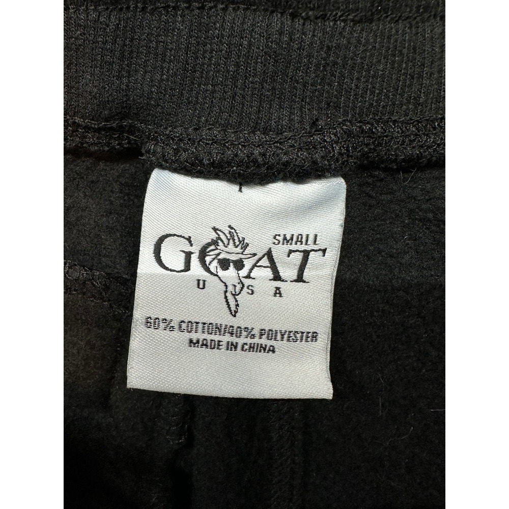 GOAT USA Sweatpants Mens Small Black Logo Joggers Fleece - Picture 6 of 9